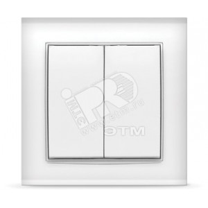 Выключатель Бриллиант двухклавишный белый 7947403