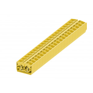 Проходная клемма (MINI) 254355, Проходная клемма, MINI, верхний подвод кабеля, 4 точки подключения, тип фиксации провода: пружинный, номинальное сечение: 2,5 мм кв., 24A, 800V, ширина: 10 мм, цвет: желтый, тип монтажа: без фиксации