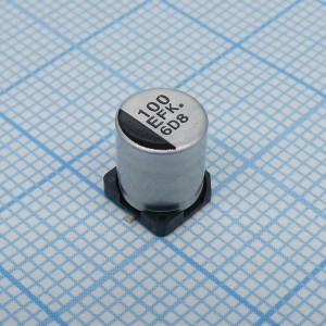 EEEFKE101XAP, Конденсатор электролитический низкоимпедансный для поверхностного монтажа 25В 100мкФ ±20%, 280mA, 2000часов, 6.3*7.7 105°C