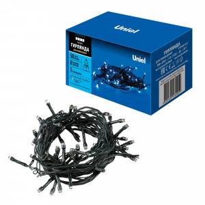 Гирлянда светодиодная 5м 50 светодиодов Провод зеленый ULD-S0500-050/DGA WHITE IP20 UL-00007305