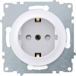Розетка 1-м СП Florence 16А IP20 с заземл. защ. шторки винтов. клеммы механизм бел. (1E10101300) 2172764