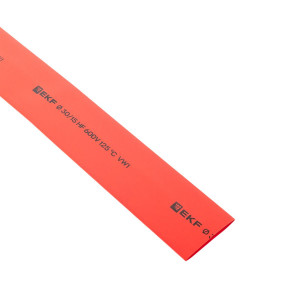 Термоусаживаемая трубка ТУТ нг 30/15 красная в отрезках по 1м PROxima tut-30-r-1m