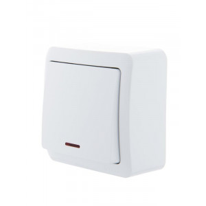 Выключатель 1-кл. 1п ОП Viola 10А IP20 с подсветкой бел. 751-0200-111