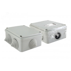 Распаячная коробка ОП 100х100х50мм, крышка на винтах, IP55, 6 вх. инд. штрихкод SQ1401-1234