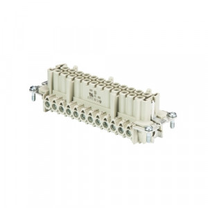 Розеточная контактная вставка BAS BUS 24 2,5 50, Розеточная контактная вставка, винтовая фиксация, 24 полюса + PE, типоразмер 24B, 500V, 16A, сечение обслуживаемых проводников 0,5-2,5 мм кв, тип покрытия контактов: олово, с защитой провода