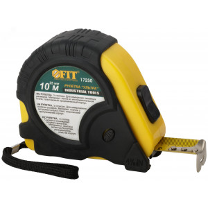 Рулетка прорезинен. корпус, тройной стопор ""Ультра"" 10 м x 25 мм 17250