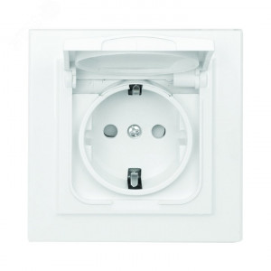Розетка 1-м СП Минск 16А IP44 с заземл. защ. шторки с крышкой бел. ERR16-029-100-44