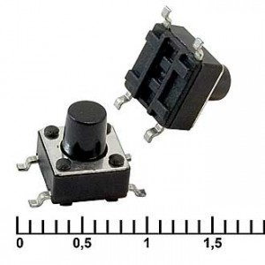 IT-1102WB (6X6X7), Кнопка тактильная 6х6х7мм 4 вывода для поверхностного монтажа