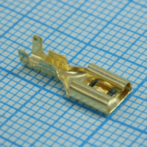 Разъем плоский неизолированный (мама) РП-М 1.0-(4.8), Разъем плоский под двойной обжим, неизолированный (мама)