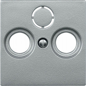 MERTEN ЦЕНТР.ПЛАТА двойной/тройной антенной розетки TV+FM+SAT , АЛЮМИНИЙ, SM MTN297560