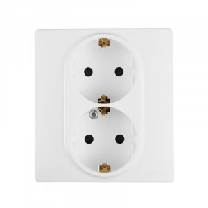 Розетка Inspiria 16А 250В 2х2P+E защ. шторки безвинт. зажимы бел. Leg 673755