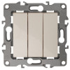 12-1107-02 Выключатель тройной, 10АХ-250В, IP20, 2, слоновая кость (10/100/3200) Б0014670