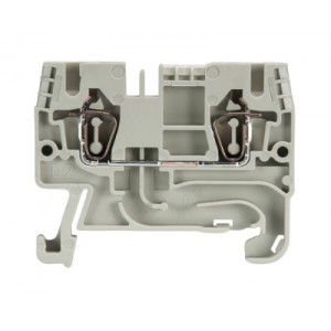 Проходная клемма WKFN 2,5/35 GR, Проходная клемма, тип фиксации провода: пружинный, номинальное сечение: 2,5 мм кв., 24A, 800V, ширина: 5 мм, цвет: серый, тип монтажа: DIN35