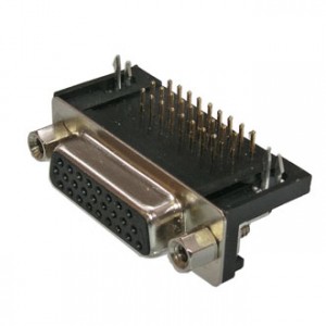 DHR-26FB, Разъем D-SUB высокой плотности, 26 контактов, вилка угловая на плату 9.4мм