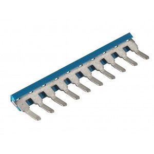Соед. мостик IVB WK 2,5-K-10 BLUE, Соединительный мостик, для установки в зажимную клетку, изолированный, угловой, толщина 0,8 мм, угловой, 10 полюсов, для клемм: WK-2,5, цвет: синий