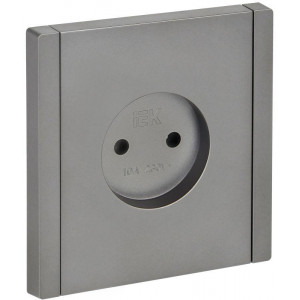 FORTE&PIANO Розетка 1-местная без заземления без защитных шторок винтовое крепление 10А FP518 сталь IEK FP-R10-10-K46