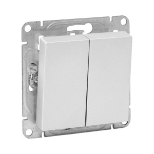 Механизм выключателя, двухклавишный, проходной, алюминий Эпика EKF UP1-SWA-21