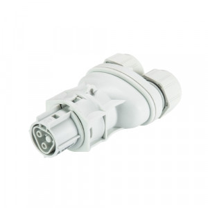 Сплиттер на кабель RST20I2S B13ZRX GL, Сплиттер, розеточный разъем на кабель диаметром 6-10 мм, 2 полюса, тип фиксации провода: винтовой, номинальные характеристики: 250V, 20A, цвет корпуса: белый, цвет контактной вставки: белый, серия RST Classic