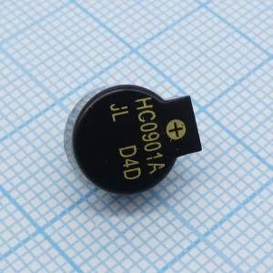 HC0901A, Звукоизлучатель электромагнитный, +1.5В, 80 мА, 80 дБ, 3.2 кГц d=9.5mm/11mm