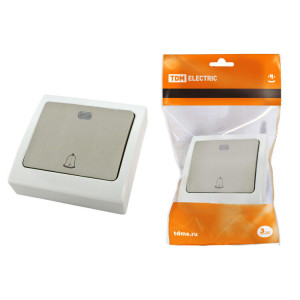 Кнопка звонковая с подсветкой скрытой установки IP54 6A серая "Вуокса" SQ1803-0107