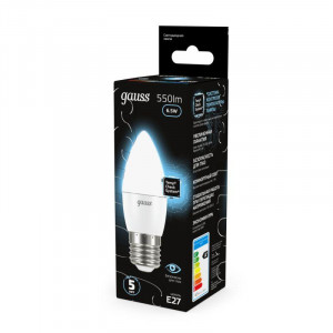 Лампа светодиодная Black 6.5Вт свеча 4100К нейтр. бел. E27 550лм 103102207