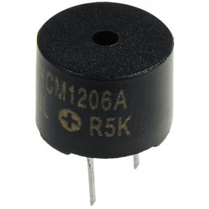 HCM1206A, Звукоизлучатель электромагнитный, +6V d=12mm  30 мА, 85 дБ, 2.3 кГц, h=9.5 мм