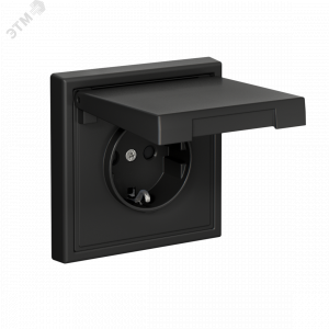 ARTGALLERY РОЗЕТКА с заземл. со шторк. с крышк., 16А, IP20,  механизм, быстрозажимные клеммы, базальт GAL001446S