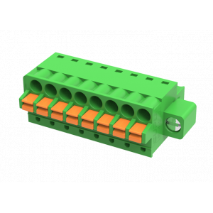 Розеточный разъем на кабель MC-RJ3.81H24P-K-0001, Розеточный разъем, прямой, на кабель, шаг: 3.81 мм, 24 полюса, фиксация провода Push-in, исполнение: с монтажными фланцами, 160V, 8A, цвет: зеленый