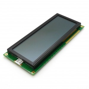 WH2004L-YGH-CT#, ЖКИ знакосинтезирующий 20 x 4, STN Серый Позитивный/прозрачно-отражающий светодиодная подсветка желто-зеленая размеры 146x62.5 мм, видимая область 123.5x43 мм, -20...70°C, контактные площадки сверху 18 выводов