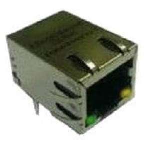 RJMG1BD3B8K1ANR, Модульные соединители / соединители Ethernet R/A,DipType, w/ LED TabDwn,10/100 baseT