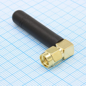 BY-GSM-01 [GSM, RUBBER, SMA-MALE, R/A), Компактная штыревая GSM антенна 2,15 dBi всенаправленного действия с угловым разъемом SMA-male