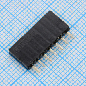 DS1023-01-1X7SF11, Гнездо на плату 1х7 конт., шаг 2.54мм, высота 8.5мм, позолоч