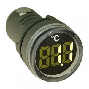 DMS-241, Цифровой LED термометр -20+199°C, AD16-22TM, белый, установка на панель в отв d=22мм