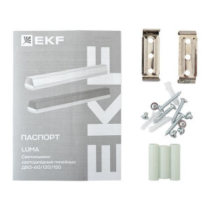 Светильник светодиодный линейный ДБО-60 белый 24Вт 6500К 590x65x70 IP20 LUMA EKF LBL-60-24-W-6500