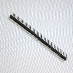 PLS2 1x40R pitch 2.00 mm, Соединитель штыревой, вилка на плату однорядная прямая 40pin(1x40), шаг 2.00мм