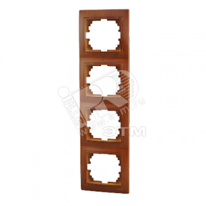 MIRA Рамка 4 поста вертикальная сосна 701-0801-154