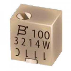 3214W-1-504G, Подстроечные резисторы - для поверхностного монтажа 4MM SQ 500KOHMS 10% 5TURN