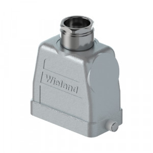 Крышка разъема BAS GOT GI 6HM25 A0, Крышка разъема на кабель, типоразмер 6B, высокое исполнение, без уплотнителя, 1 кабельный ввод M25x1,5, IP54, с верхним расположением, без защелки (упоры под одну защелку), материал корпуса: алюминиевый сплав