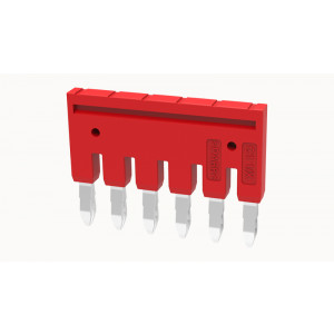 Соединительная перемычка DFB2.5-06P-16-00Z(H), Соединительная перемычка, 6 полюсов, изолированная, вилочная, для клемм: DS2.5, цвет: красный