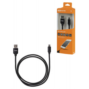 Дата-кабель, ДК 7, USB - micro USB, 1 м, тканевая оплетка, черный, SQ1810-0307