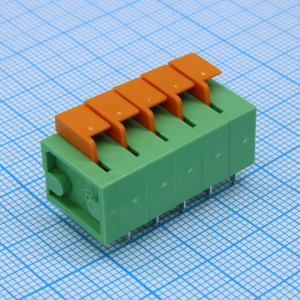 DG142R-5.08-05P-14-00A(H), Нажимной безвинтовой клеммный блок 5 контактов. Зажим типа торцевой контакт. Серия DG142R-5.08