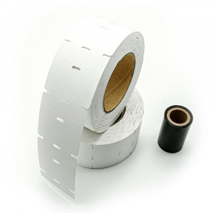 brdz144, Комплект для маркировки кабеля: бирка У-136 (форма-треугольник), размер 62 х 55 мм, 1000 шт.(2 рулона по 500 шт.); риббон, цвет черный, размер 64 мм х 74 м, втулка 25.4 мм