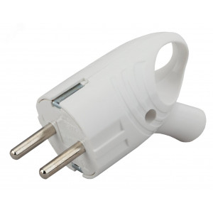 Вилка с заземл. угловая с кольцом 16А бел. Vx4-W Б0039676