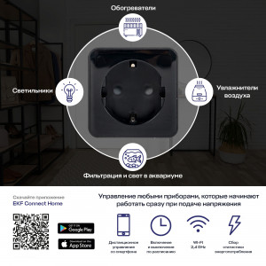 Умная розетка Сonnect PRO Wi-Fi черная RCS-2-WF