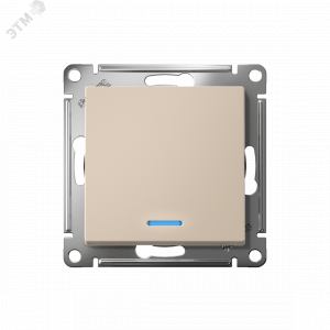 ATLASDESIGN 1-кл ПЕРЕКЛЮЧАТЕЛЬ с подсветкой, сх.6а, 10АХ, механизам, ПЕСОЧНЫЙ (5шт) C3(4) ATN001263