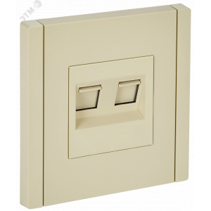 FORTE&PIANO Розетка компьютерная двойная RJ45 кат.5E FP433 ваниль IEK FP-K20-1-K10