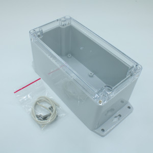 G265CMF, Герметичный корпус из поликарбоната с прозрачной крышкой и фланцем, IP65, светло-серый