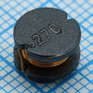 SDR0805-270KL, Индуктивность SMD силовая неэкранированная проволочная 27мкГн ±10% 1кГц 20Q-Фактор феррит 1.3A 0.12Ом по постоянному току лента на катушке