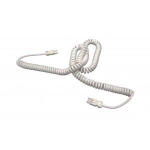 Кабельная сборка 99.486.9999.9, Кабельная сборка, спиральная, оконеченная вилочным разъемом Schuko®, и розеткой Schuko®, 3 полюса, длина кабеля: 4 метра, сечение жил кабеля: 3х1,5 мм.кв., номинальное напряжение: 250V, номинальный ток: 16А, цвет разъема: белый, цвет кабеля: белый