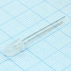 L-57GYW, Светодиод 5мм/зеленый/568нм/12-20мкд - желтый/588нм/5-10мкд/белый матовый/60°